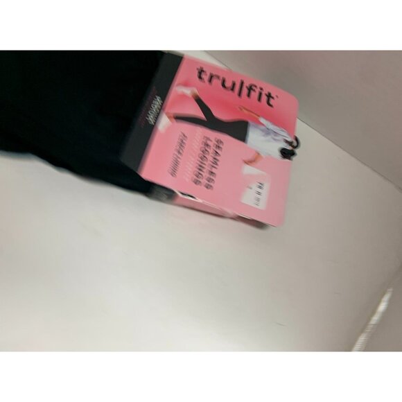 New True Fit Womens Size Medium Seamless LEgging Comfort Stretch Black Fleece Li - Picture 3 of 4